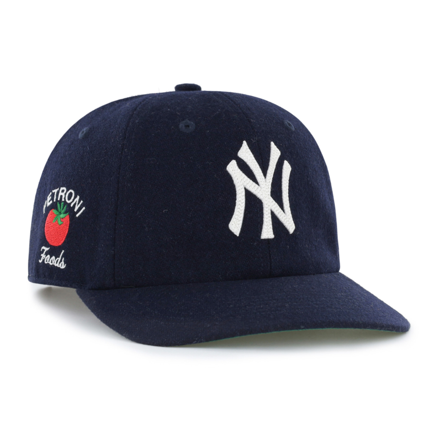 PETRONI FOODS x 47 - WOOL FLAT BRIM HAT - NAVY / NAVY