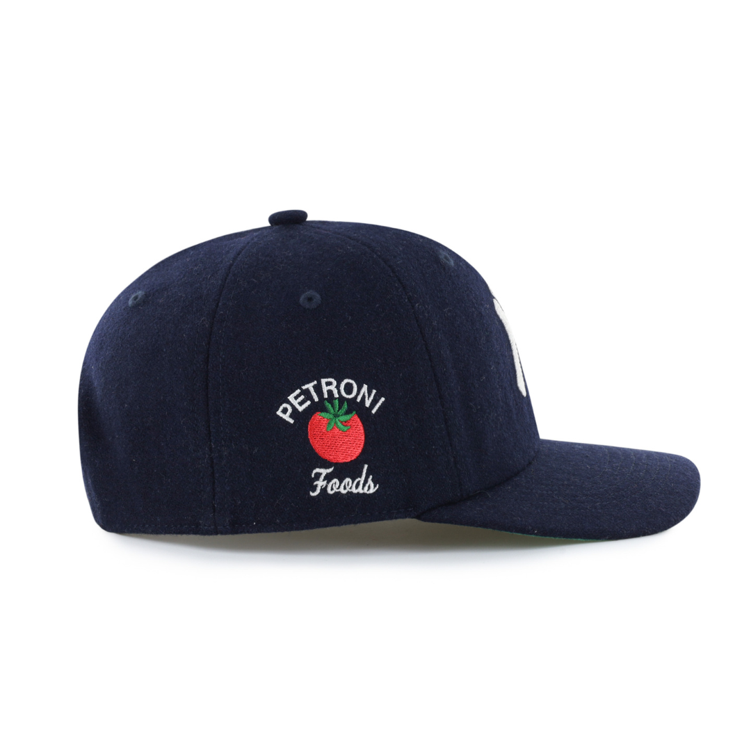 PETRONI FOODS x 47 - WOOL FLAT BRIM HAT - NAVY / NAVY